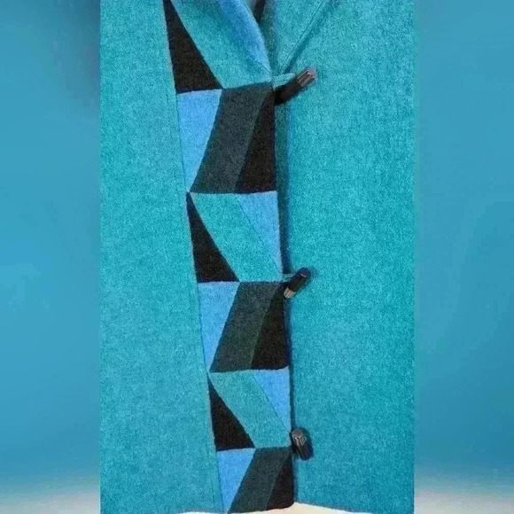 NWT Carson Boiled Wool Toggle Closure Geometric Pattern Jacket Large - Picture 2 of 12